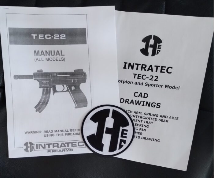 Intratec Tec-22 Owners Manual, CAD Drawings w/Embroidered Patch